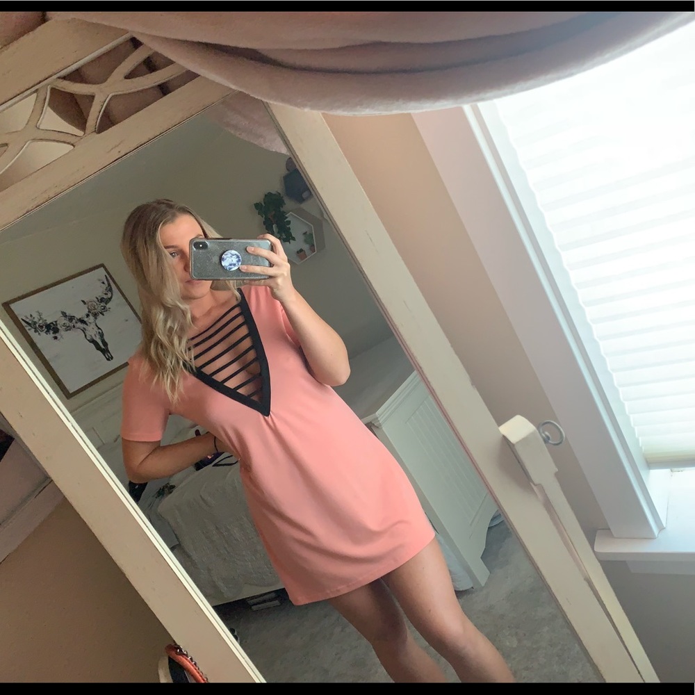 Pink t-shirt dress